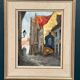 Original Swedish Oil on Panel - "Alley" by Knut Norman - Signed - Vintage and Framed - 59 × 46 cm (23.2" × 18.1")
