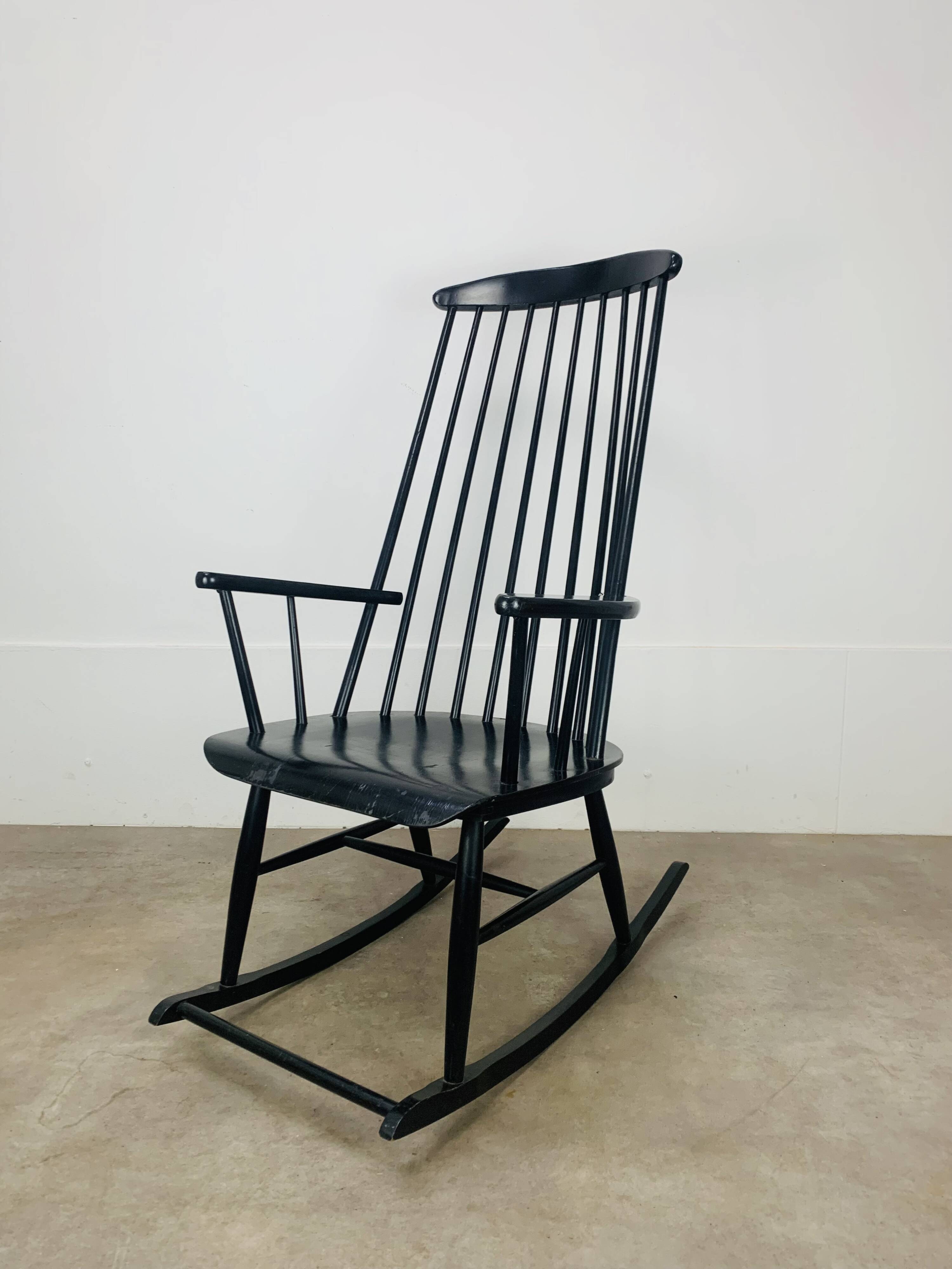 Scandinavian rocking chair in Tapiovaara style, 1960s