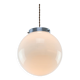 Mid-Century Opaline & Metal Sphere Pendant Lamp