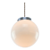 Mid-Century Opaline & Metal Sphere Pendant Lamp