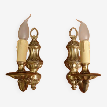 Lot de 2 appliques en véritable bronze massif