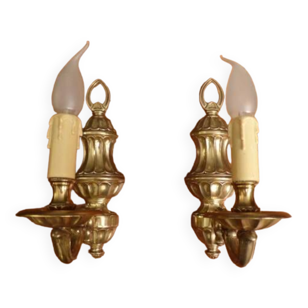Lot de 2 appliques en véritable bronze massif
