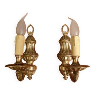 Lot de 2 appliques en véritable bronze massif