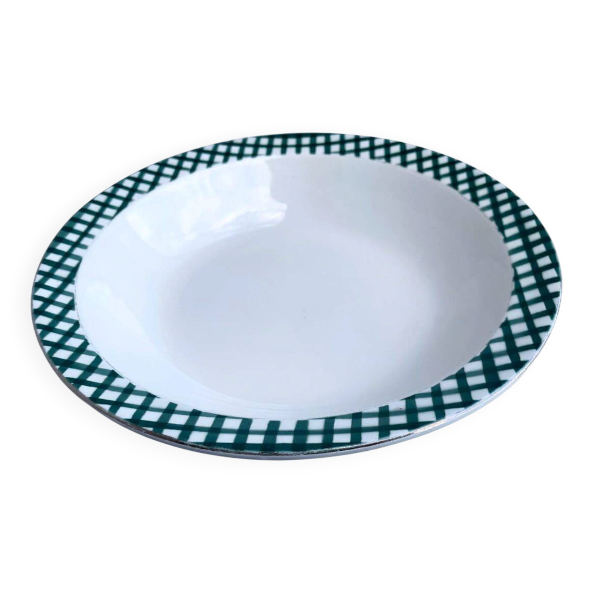 Serving dish Digoin & Sarreguemines "Scottish" pine green and gold years