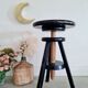 Antique black piano stool in adjustable wood