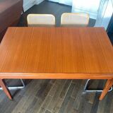 Vintage teak "portfolio" extendable table for 4 to 10 people - attributed to Niels Bach for Glostrup - Denmark 1960