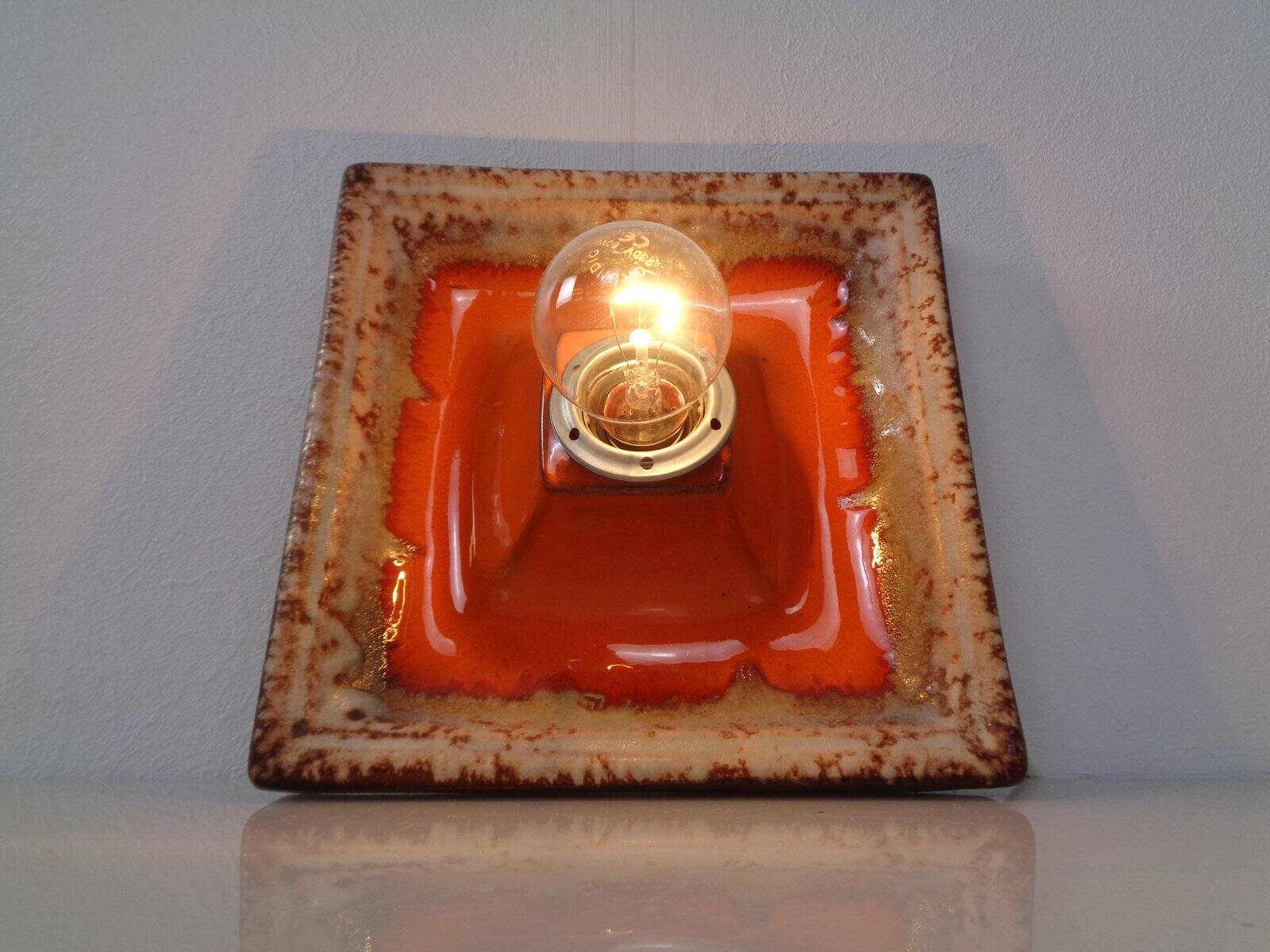 Pop Art Ceramic Wall Lamp, Germany, 1970s