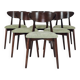 Modern Set of 6 Dining Chairs, Pistachio Farbic 