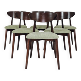 Ensemble moderne de 6 chaises de salle à manger, tissu pistache