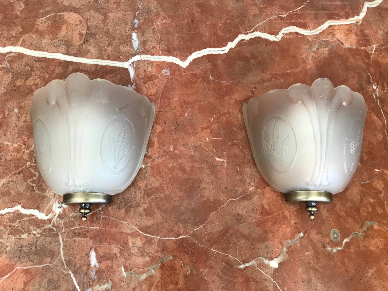 Pair of acb illumination ears of wheat wall lights