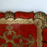 Top in florentine painted wooden gilded and red