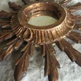 Gilded wood sun mirror, 60s