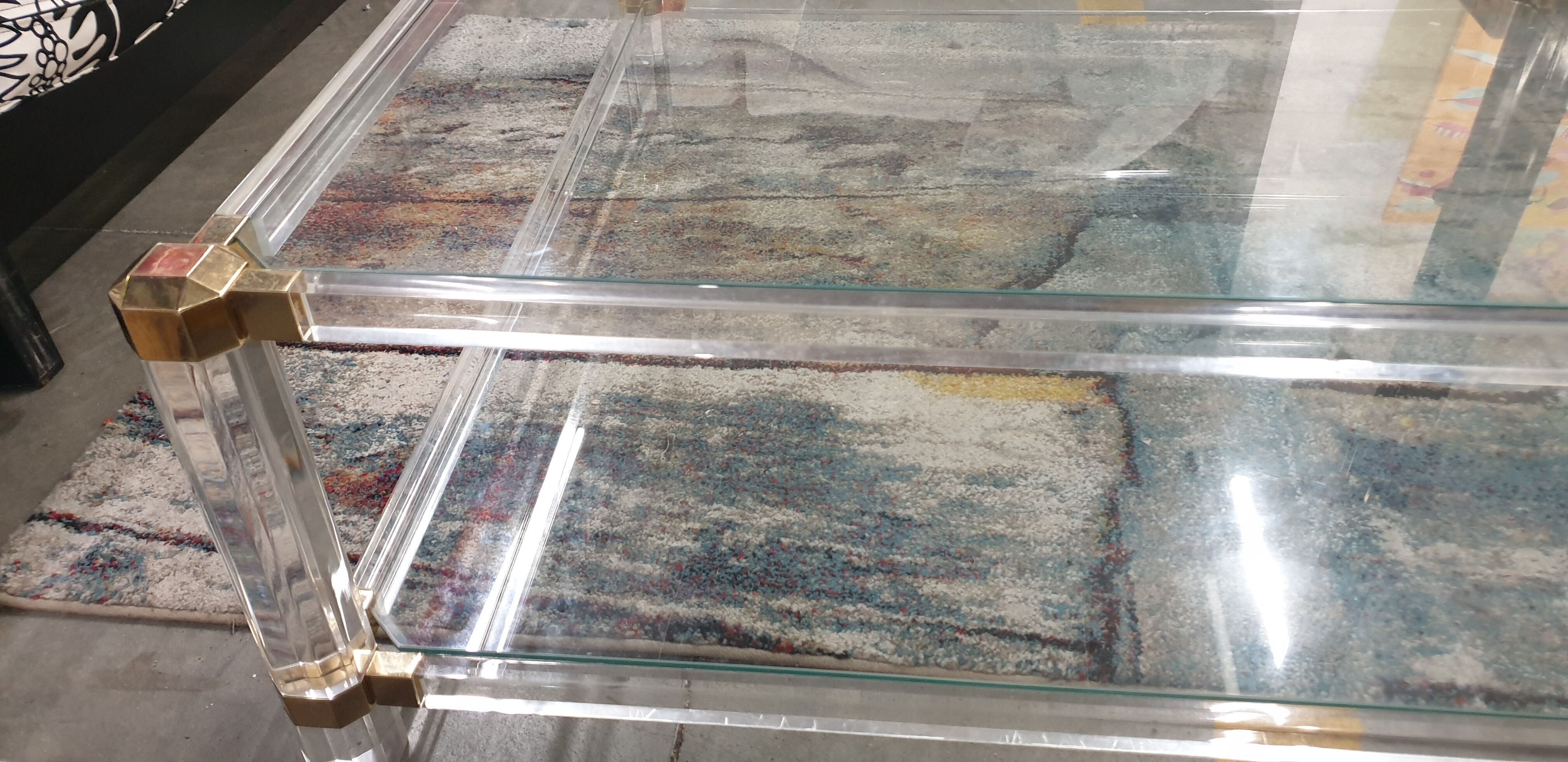 Rectangular glass coffee table, 1970/80