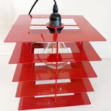 Designer red metal pendant light