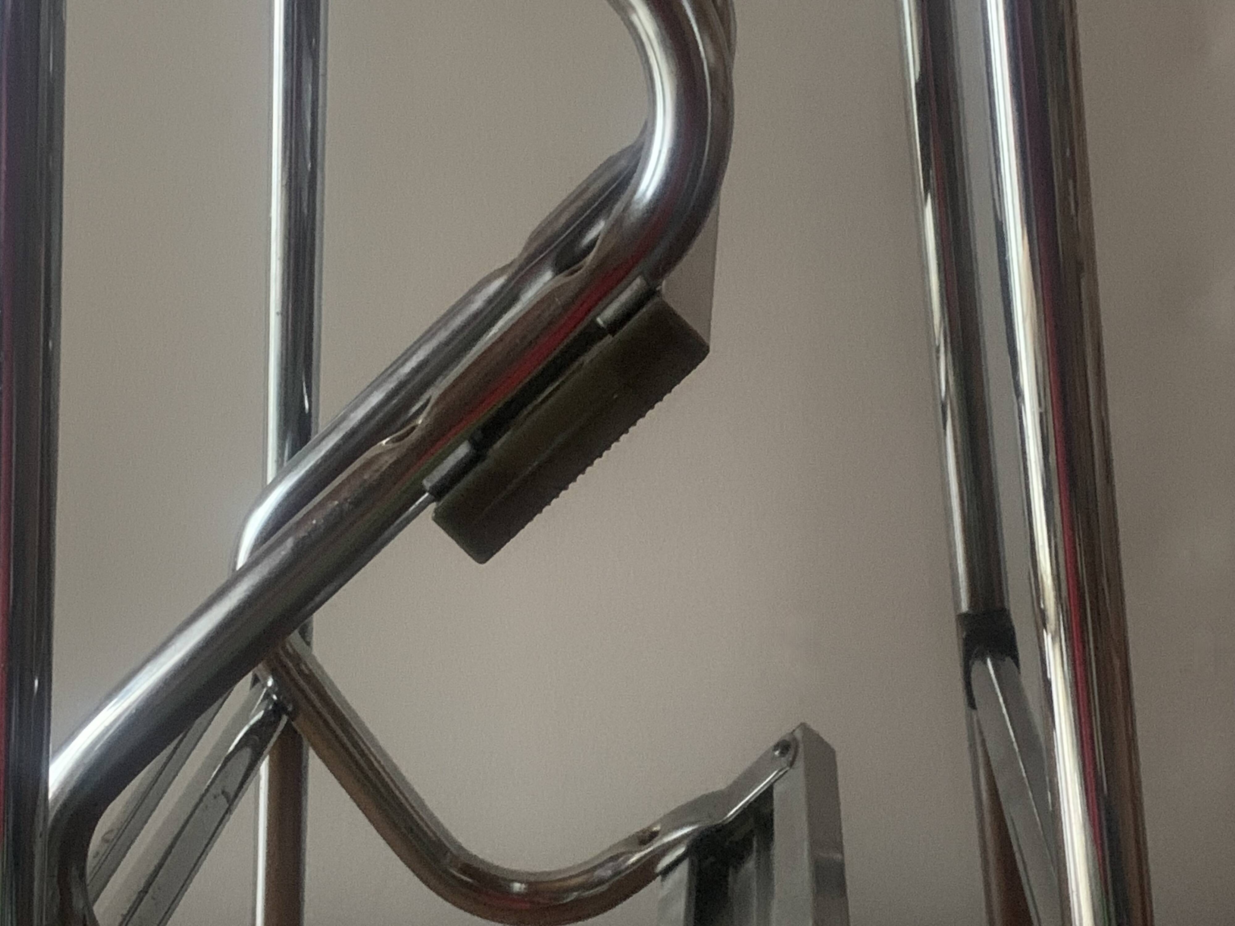 Vintage Brabantia step stool in wood, Skai and chrome metal