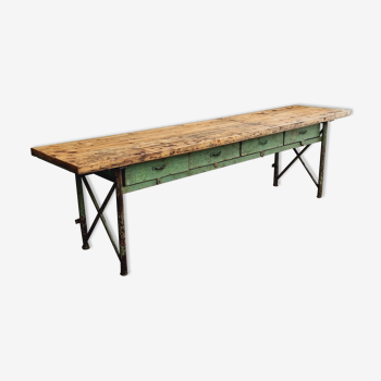 Antique industrial workbench 322 cm