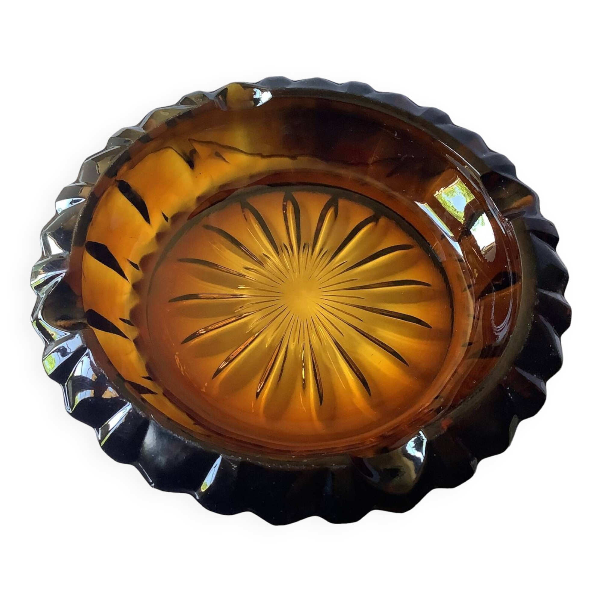 Amber glass ashtray 🇫🇷