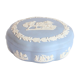 Wedgwood jasperware blue bonbonniere box, UK 1950s.