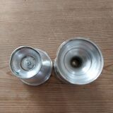 Antique egg cups on silver-plated metal stand