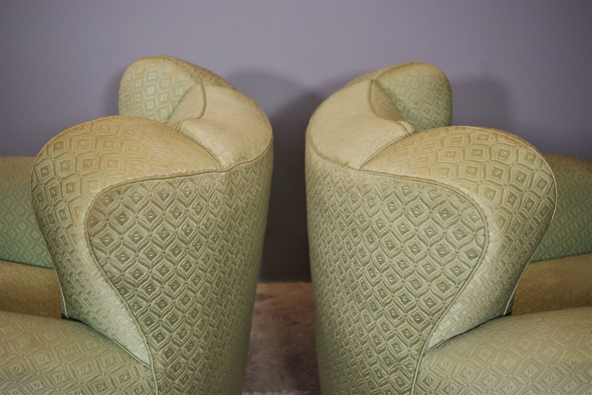 Fan-shaped armchairs set of 2