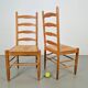 Vintage Brutalist Wicker Ladder Chairs, 1960s, Set of 2