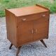 Vintage oak chest of drawers feet compass and fins of the 50s 2 doors 1 drawer