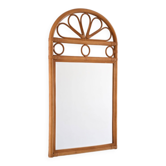 Vintage mirror with bamboo frame