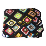 70's multi-colored crochet blanket