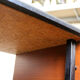 Desk 60s in metal wood and imitation leather