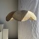 Large suspension or lampshade in flat woven tulip flower rattan H35 D