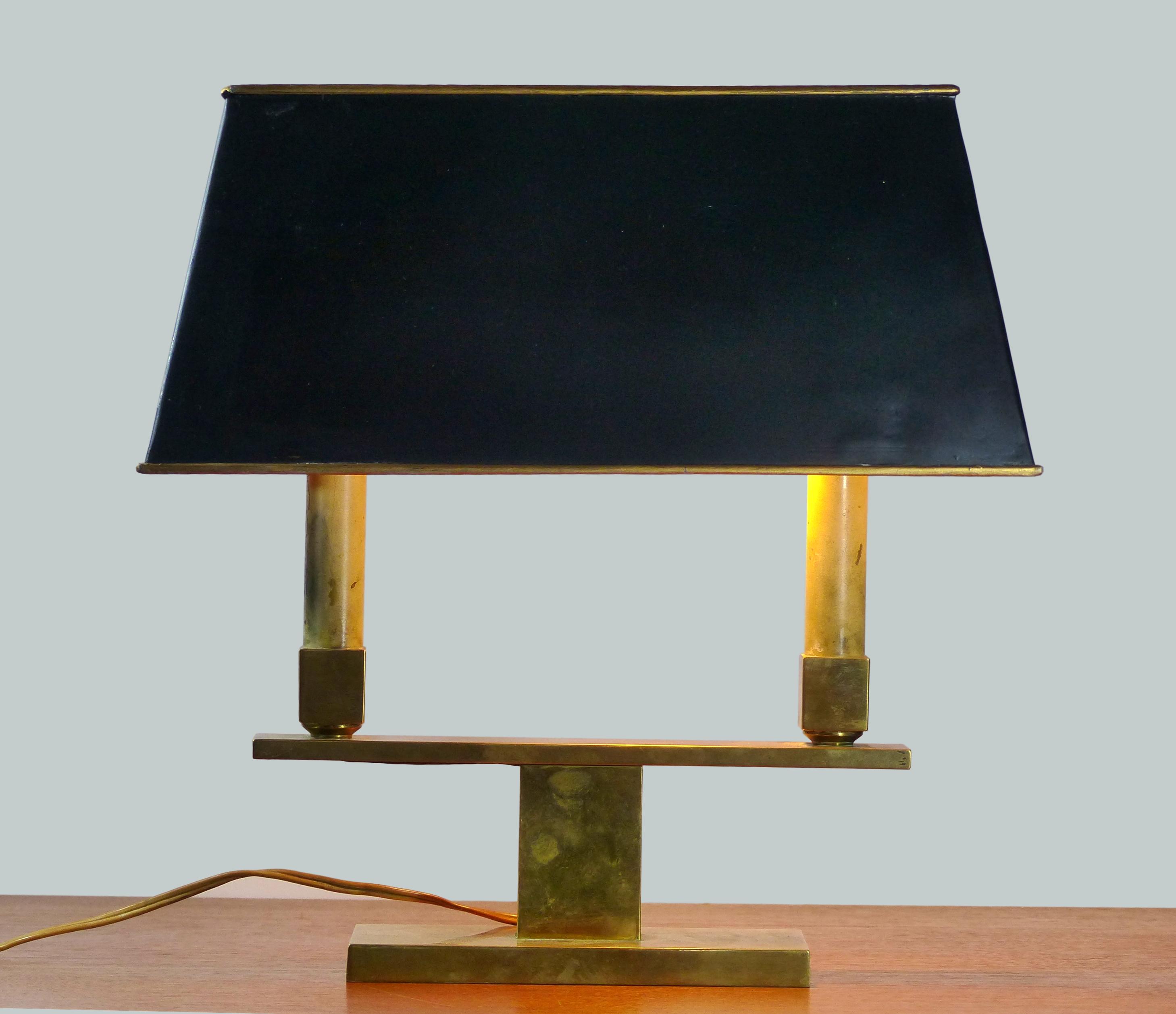 Modernist gilt bronze table lamp
