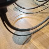 Pair of matte metal chandeliers