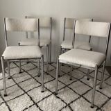 Vintage chairs from the 70s restored with a French terry fabric