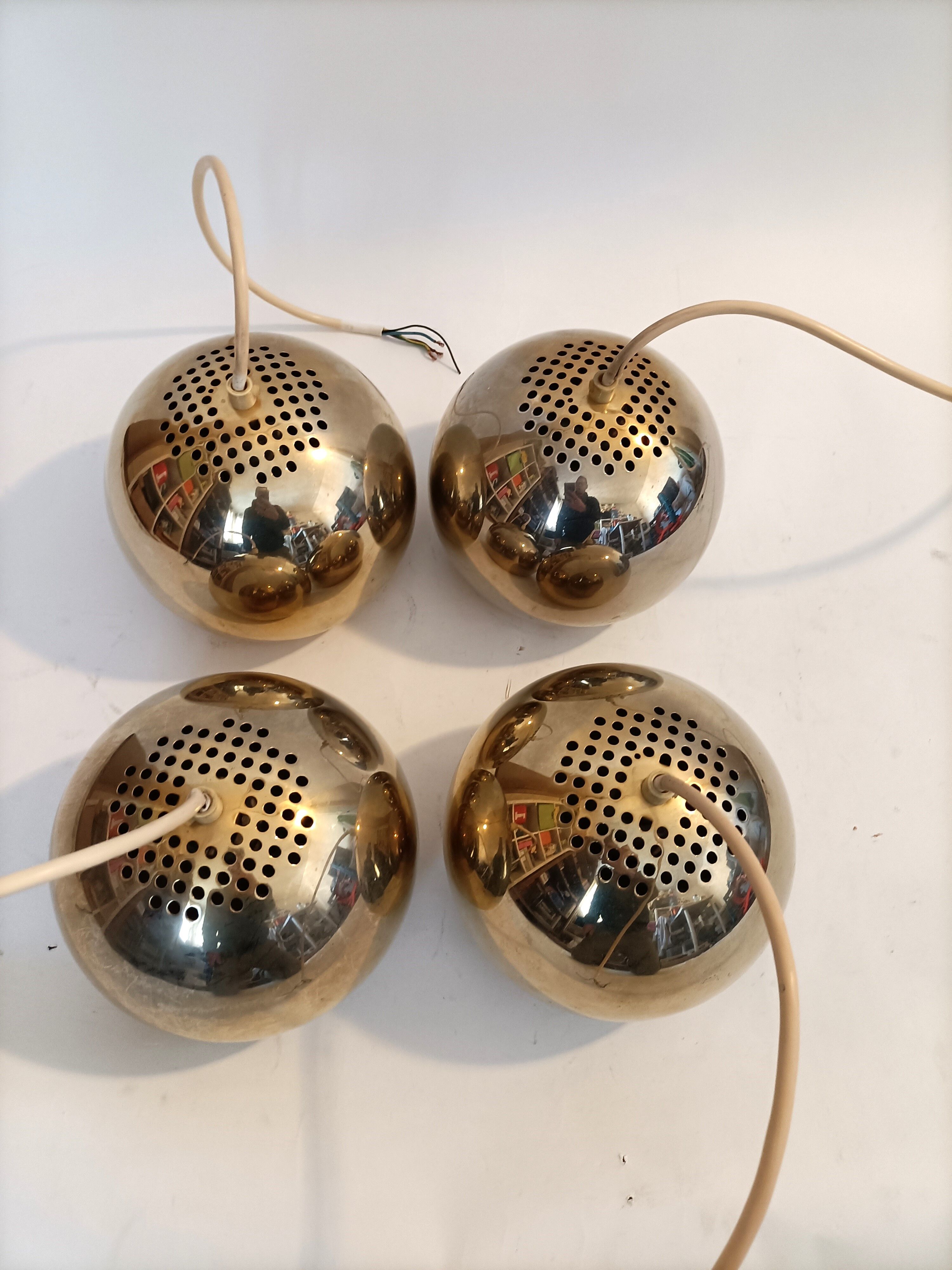 4 Solid brass suspensions, Italy 1960-1970