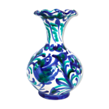 Romantic Spanish vase with hand-painted earthenware bird