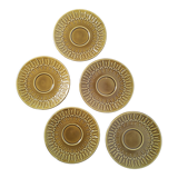 Lot 5 plates sarreguemines ceramic seventies