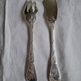 6 couverts à poisson Art Nouveau Chardons en métal argenté Boulenger