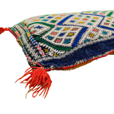 Berber cushion Kilim with 2 pompoms