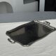 Guy Degrenne silver stainless steel serving tray with an eventful shape