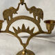 Pair of brass elephant candlesticks