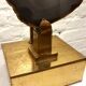 Gilded brass and agate desk lamp by Willy Daro 1980s