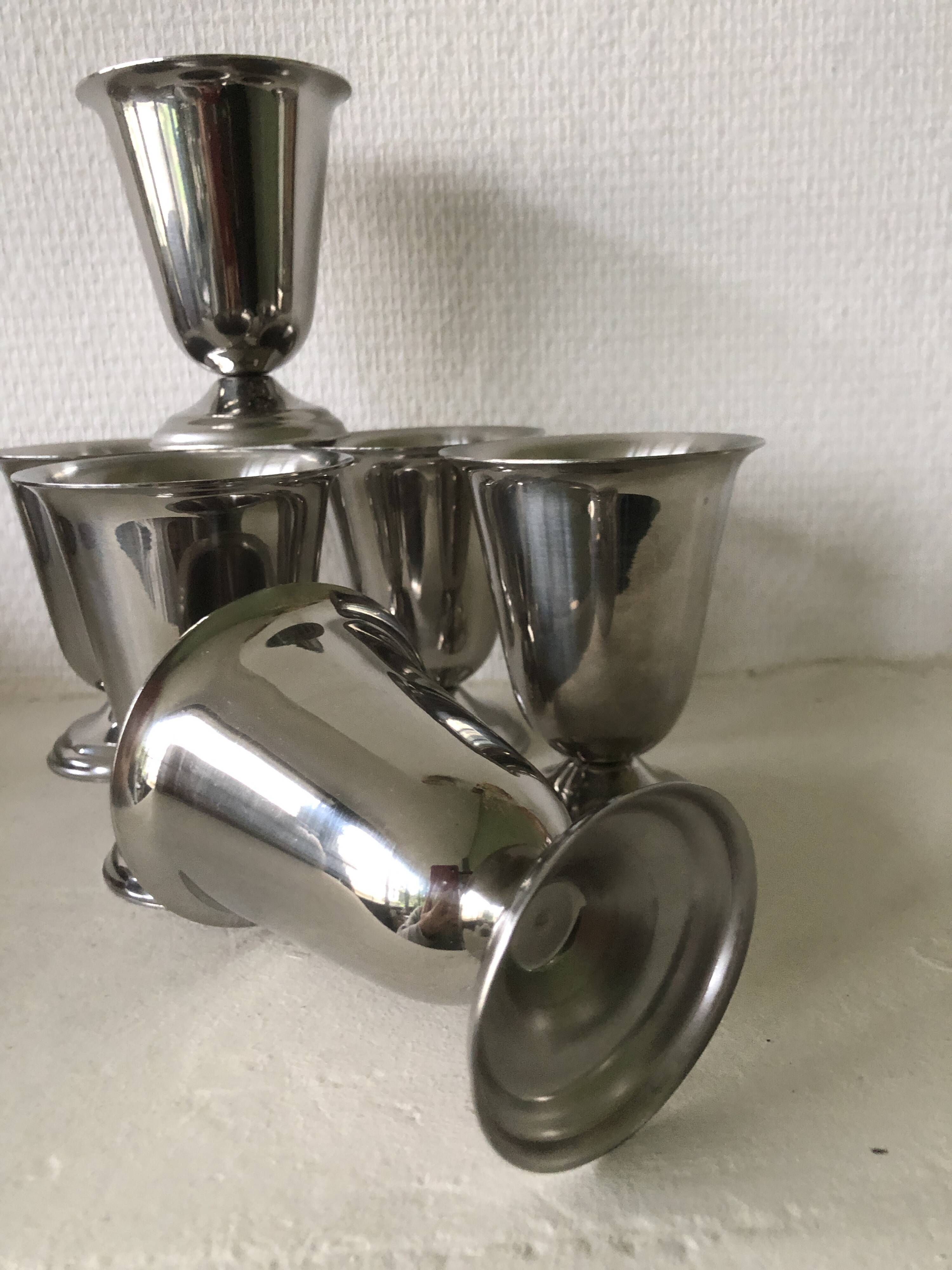 Set of 6 stainless steel bowls