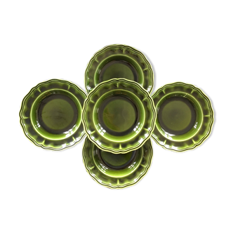 Set of 5 Provençal olive plates