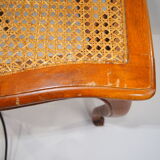 6 old wooden and canning chairs