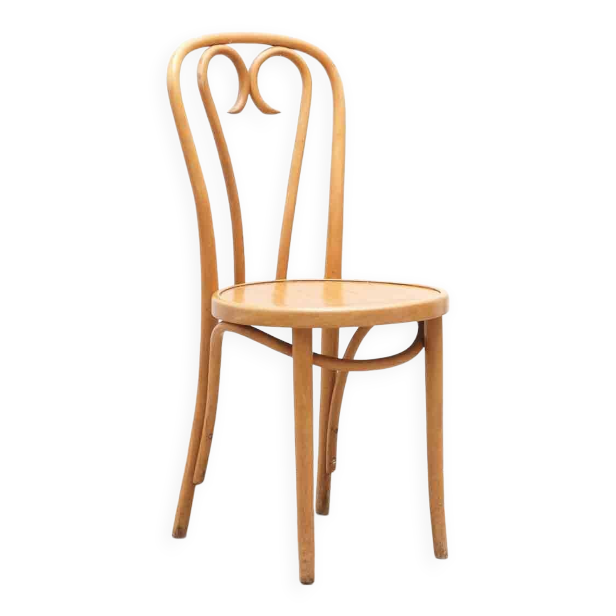 Thonet style heart bistro chair in beech