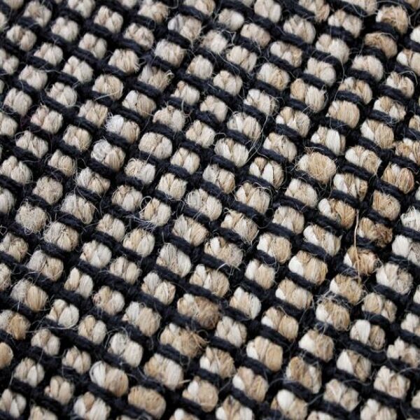 Tapis en jute et coton noir 160 x 230 cm