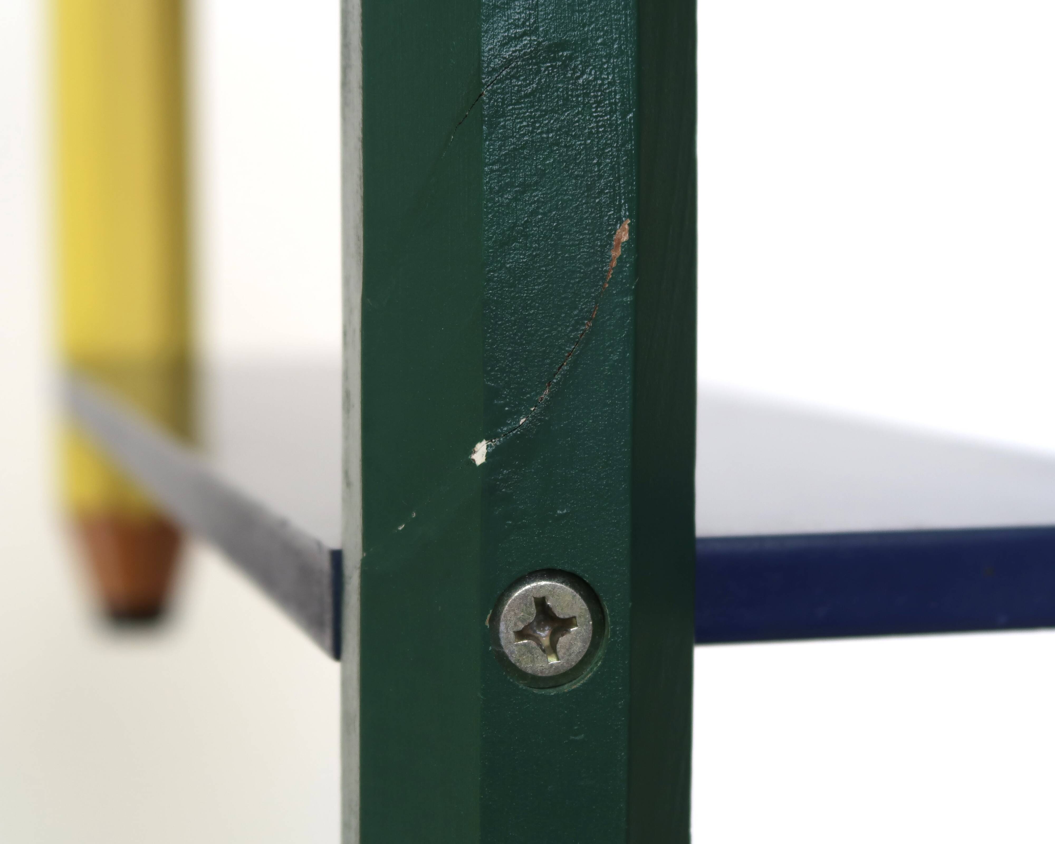 Wall shelf by Pierre Sala, 1980s Memphis Design in primary colours.