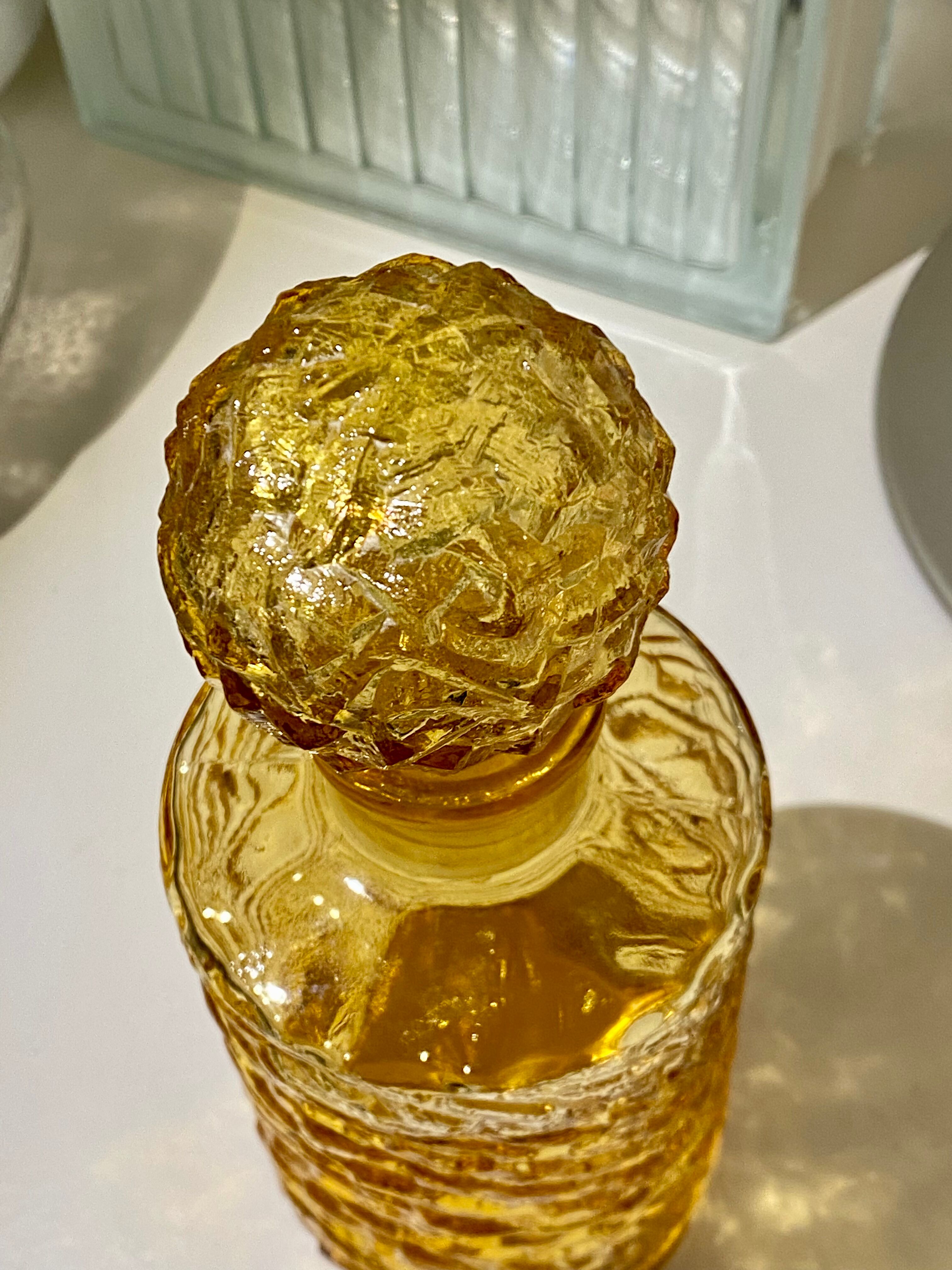 Bottle bottle amber glass textured vintage 70s