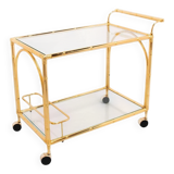Hollywood regency style bar cart with rope details