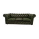 Chesterfield leather green sofa three seats